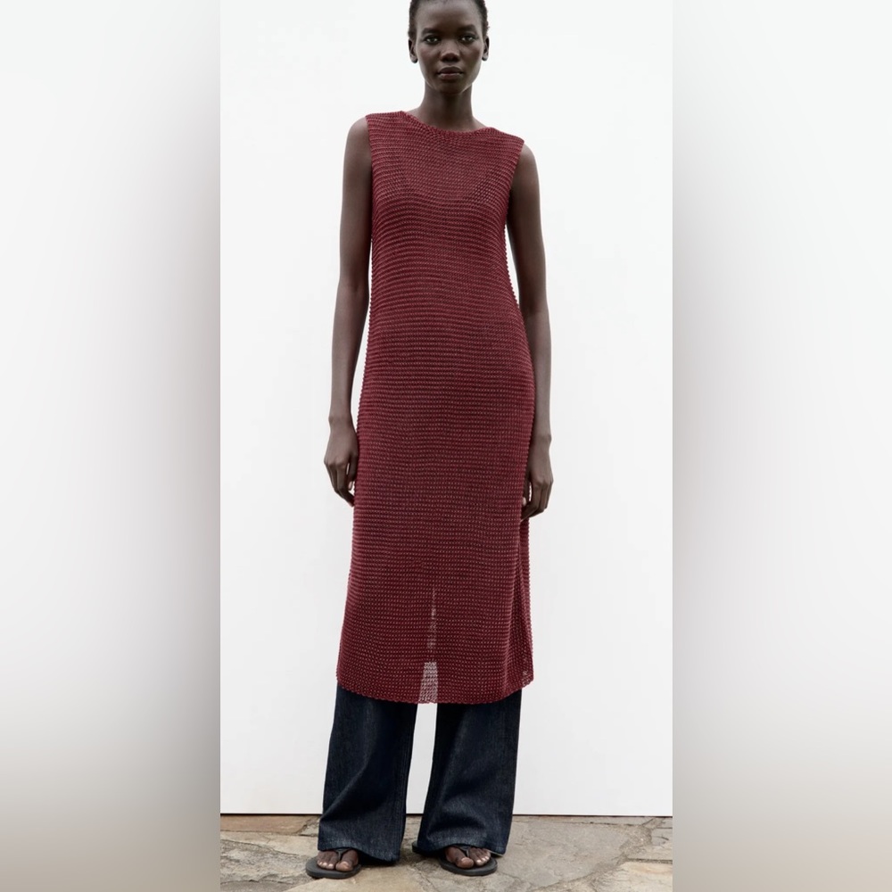 NWT ZARA TEXTURED KNIT DRESS